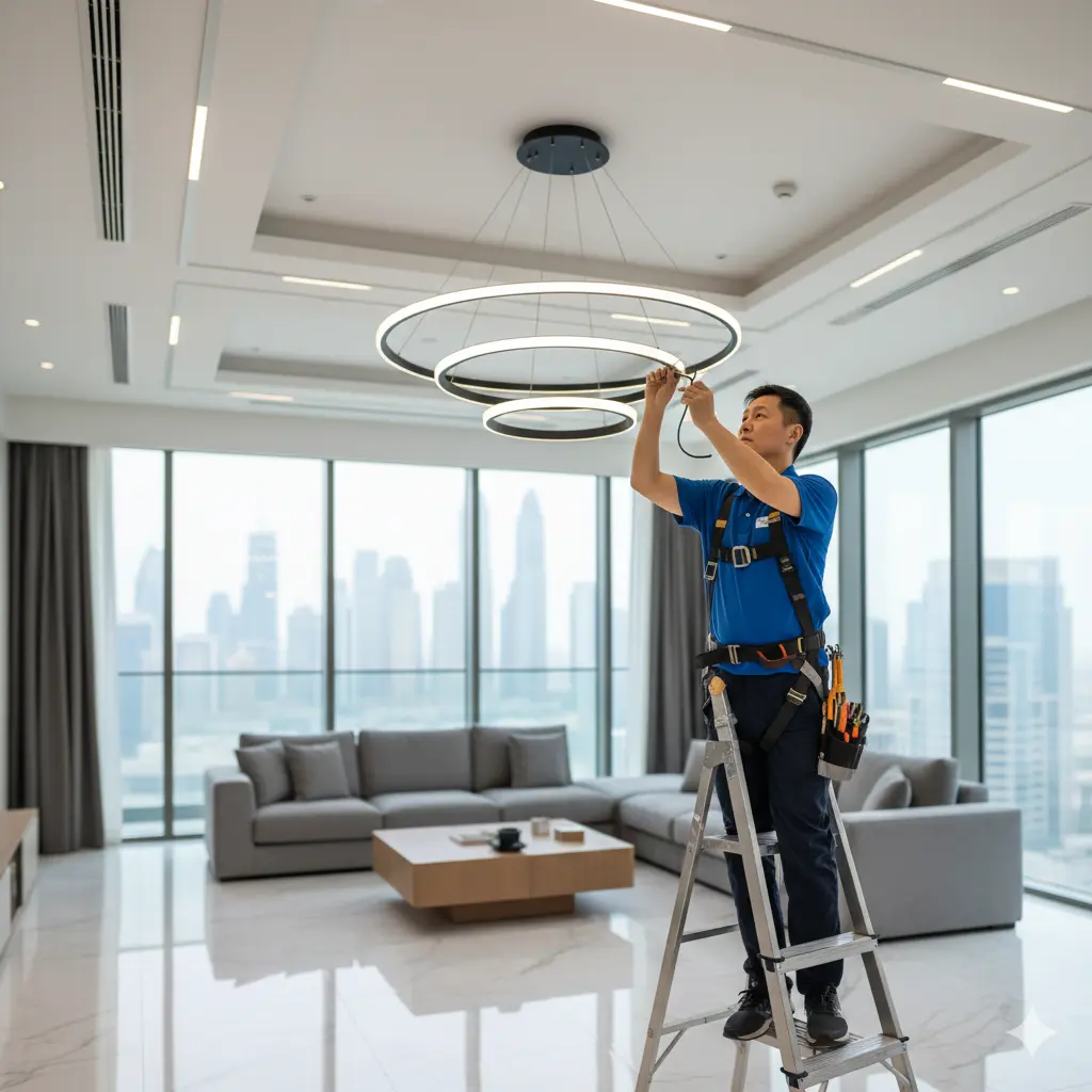 Curtains and Light Installation